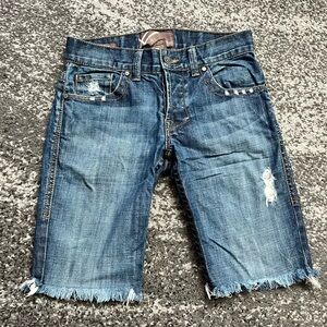William Rast Men’s Distressed Denim Cutoff Shorts